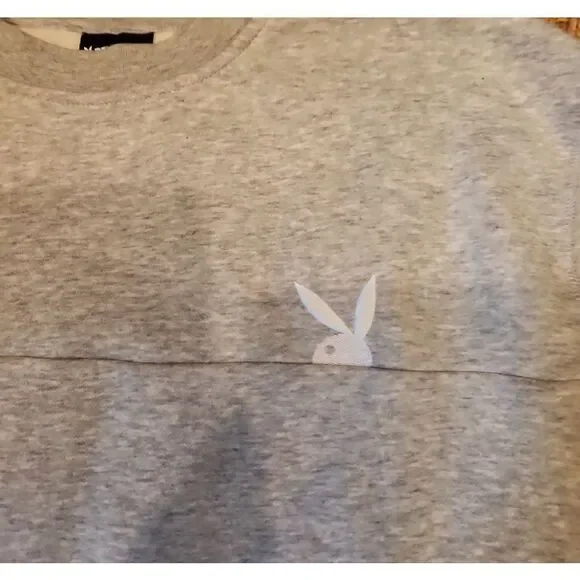 PLAYBOY Gray Crewneck Sweater Size S - Picture 4 of 5